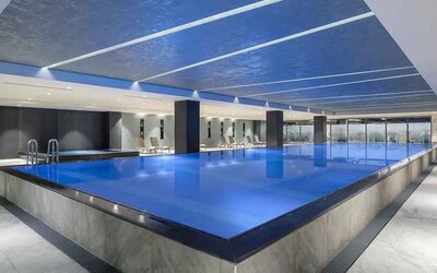 beautiful indoor pool at Hilton Istanbul Bakirkoy.