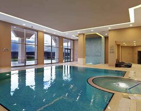 stunning indoor pool with lovely views at Hilton Garden Inn Mardin.