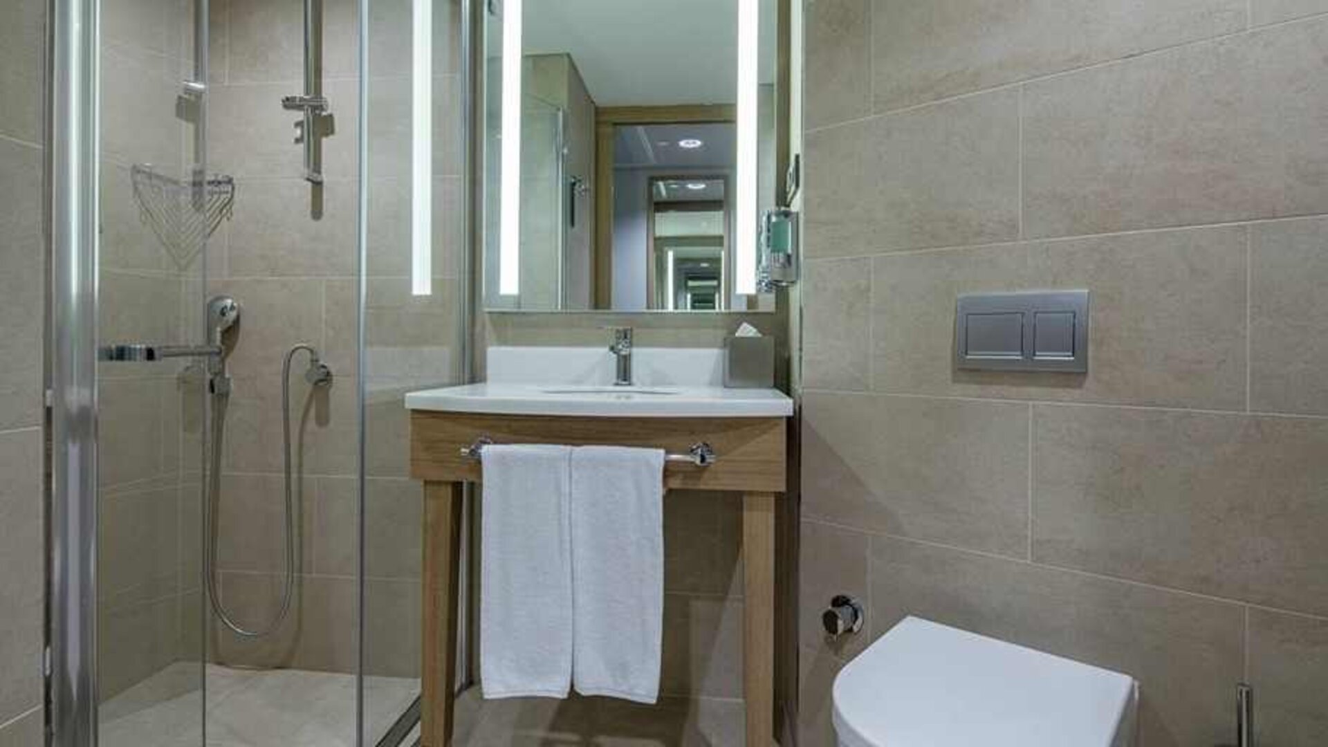 spacious king bathroom at Hampton by Hilton Istanbul Zeytinburnu.