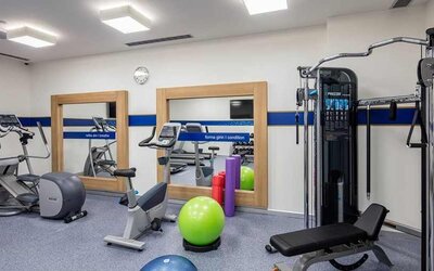 well oequipped fitness center at Hampton by Hilton Istanbul Zeytinburnu.