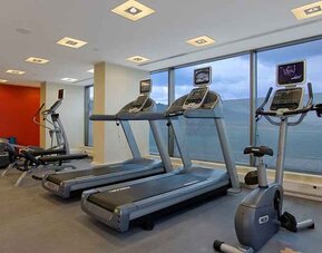 well equipped fitness center with treadmills and weights at Hilton Garden Inn Kutahya.