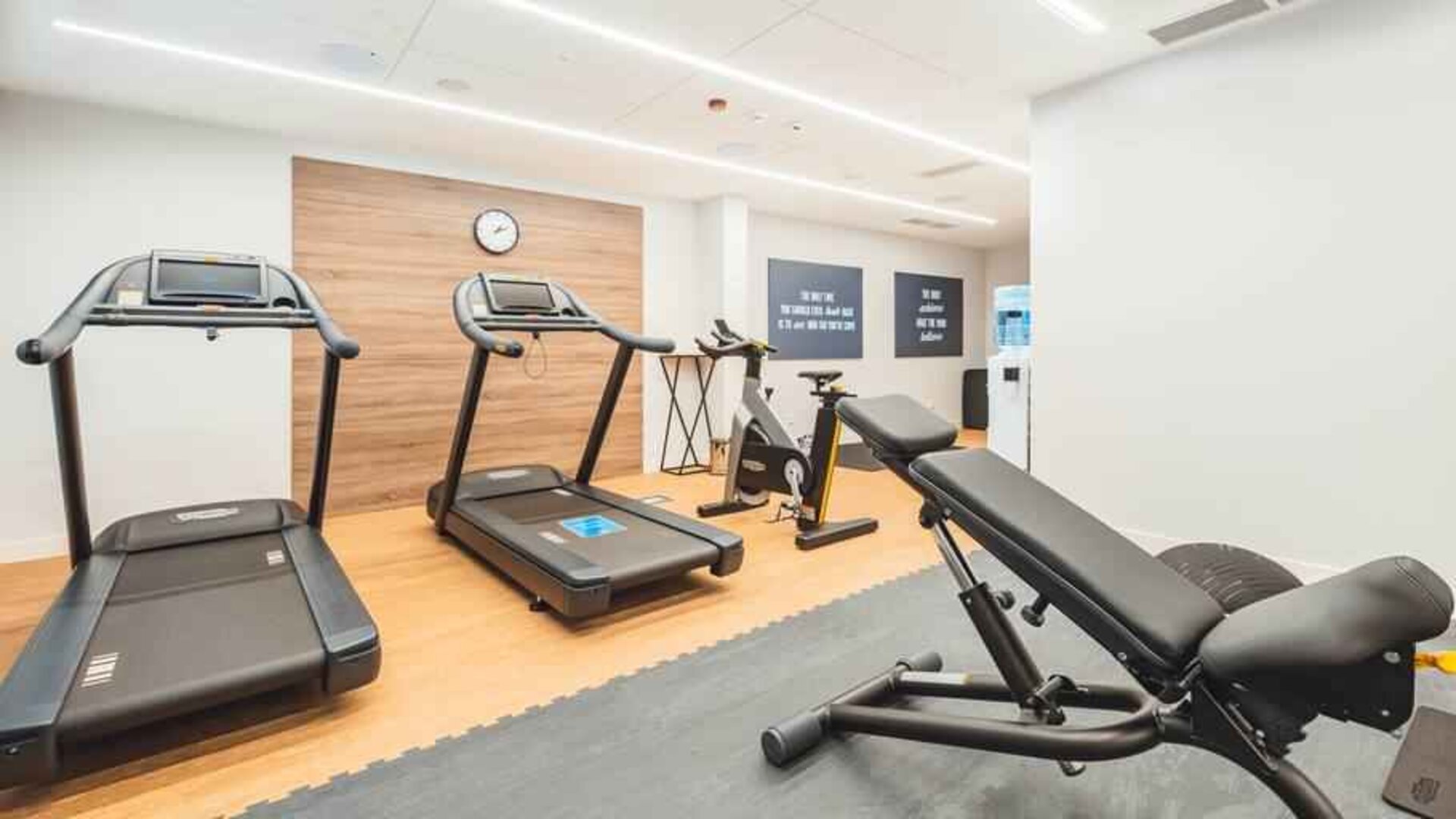 Fitness center with treadmills at the Hampton by Hilton Warsaw Reduta.