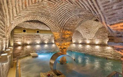 relaxing traditional Turkish jacuzzi at Hagia Sofia Mansions Istanbul, Curio Collection by Hilton.