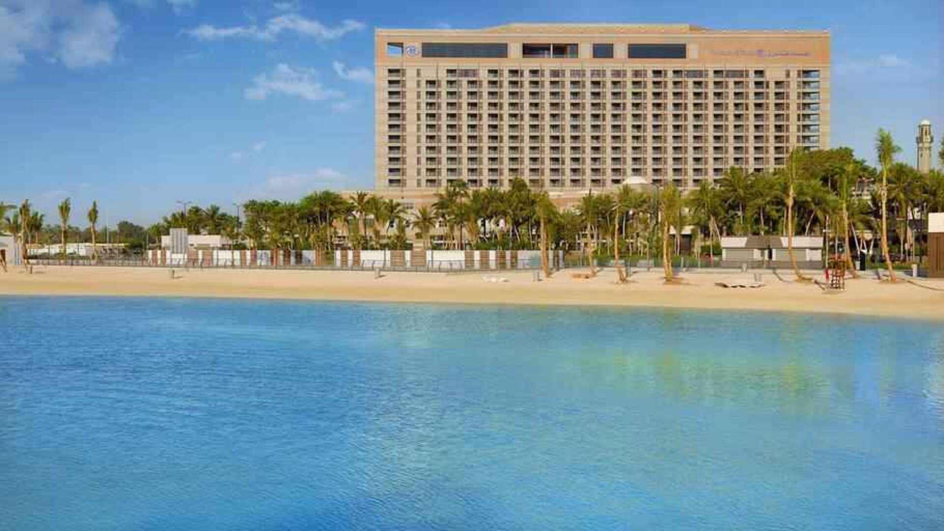 Beautiful beach in front of the hotel at the Jeddah Hilton.