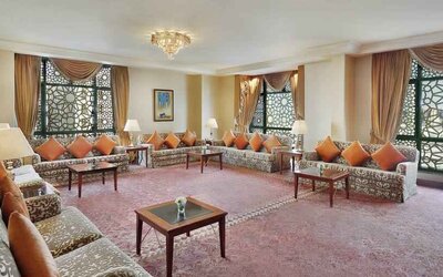 Seating area at the Madinah Hilton Hotel.