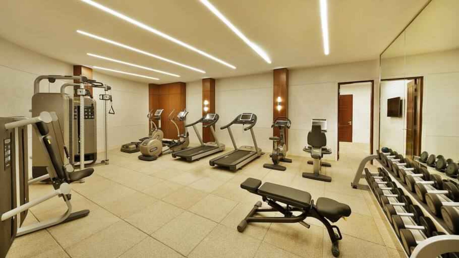 Fitness center at the Conrad Makkah.