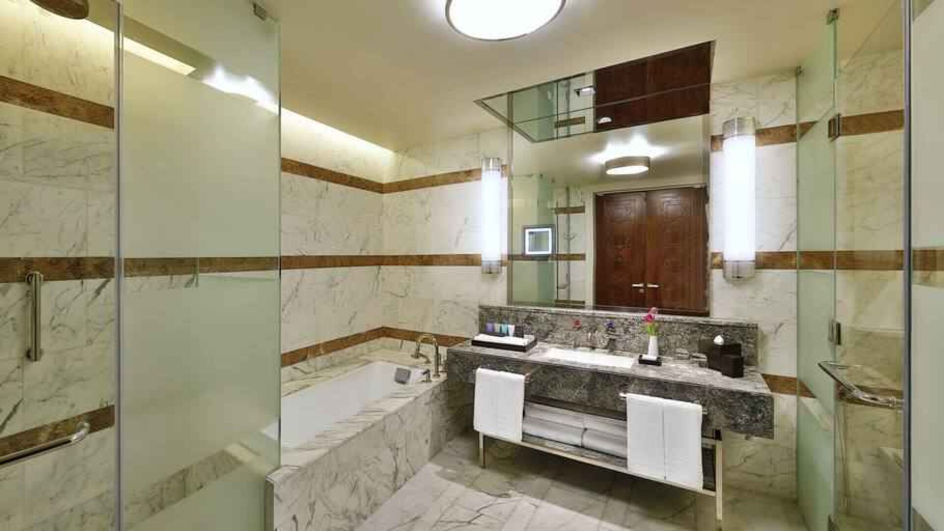 Suite bathroom at the Conrad Makkah.