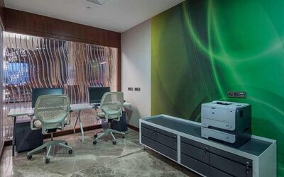 dedicated business center equipped with business desk, PC, internet, and printers at Hilton Garden Inn Istanbul Ataturk Airport.