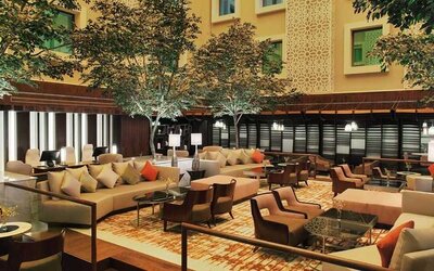 comfortable lounge and coworking space at DoubleTree by Hilton Riyadh - Al Muroj Business Gate.