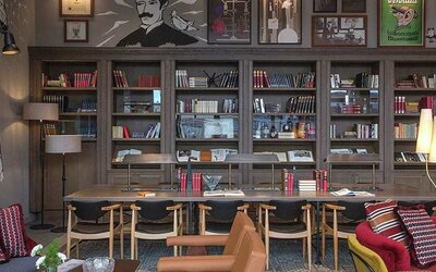 comfortable lounge and coworking space at Canopy by Hilton Zagreb City Centre.