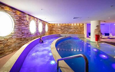 lovely indoor pool and spa area at Hilton Nicosia.