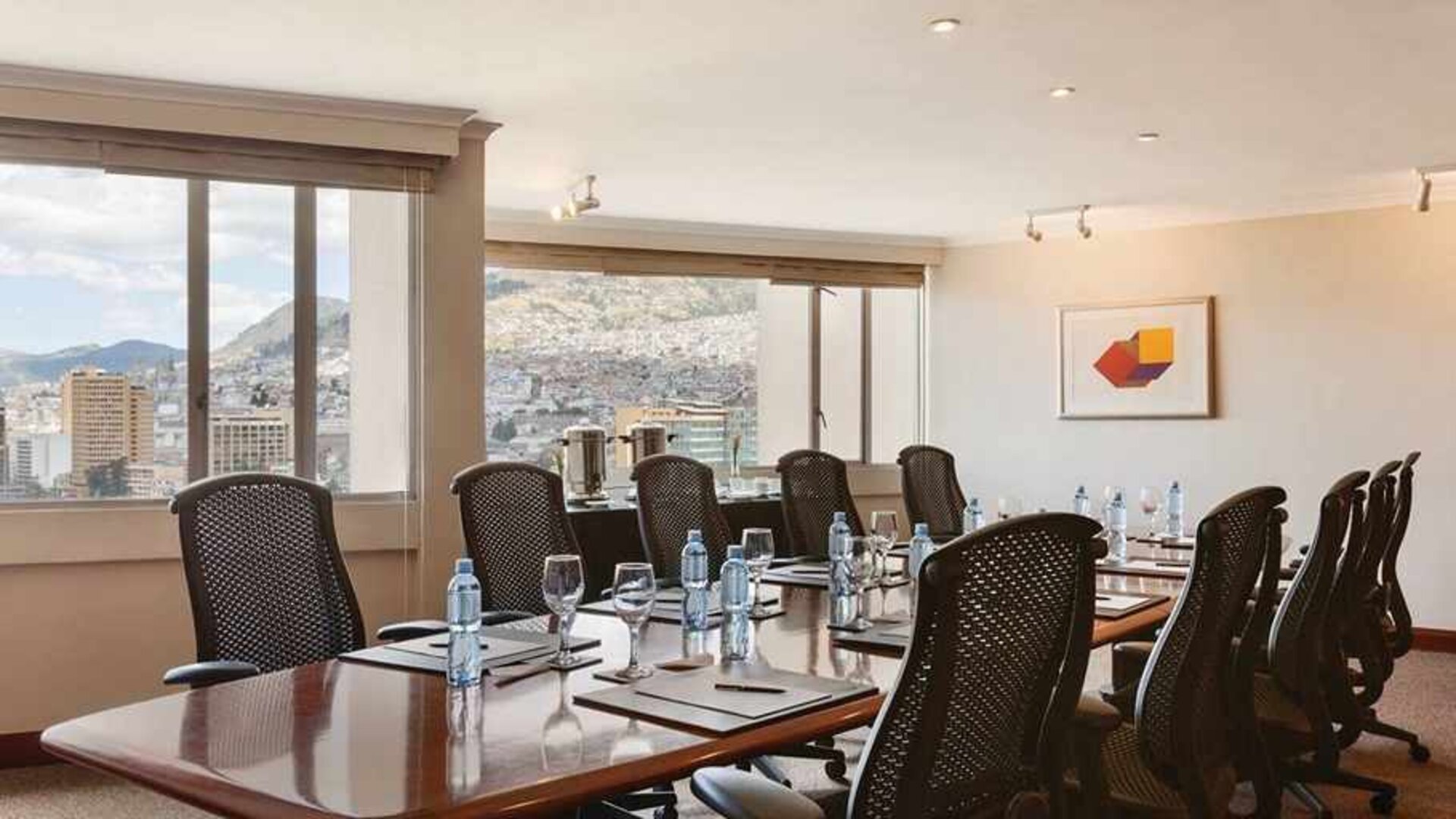 professional meeting room with lovely city views at Hilton Colon Quito.