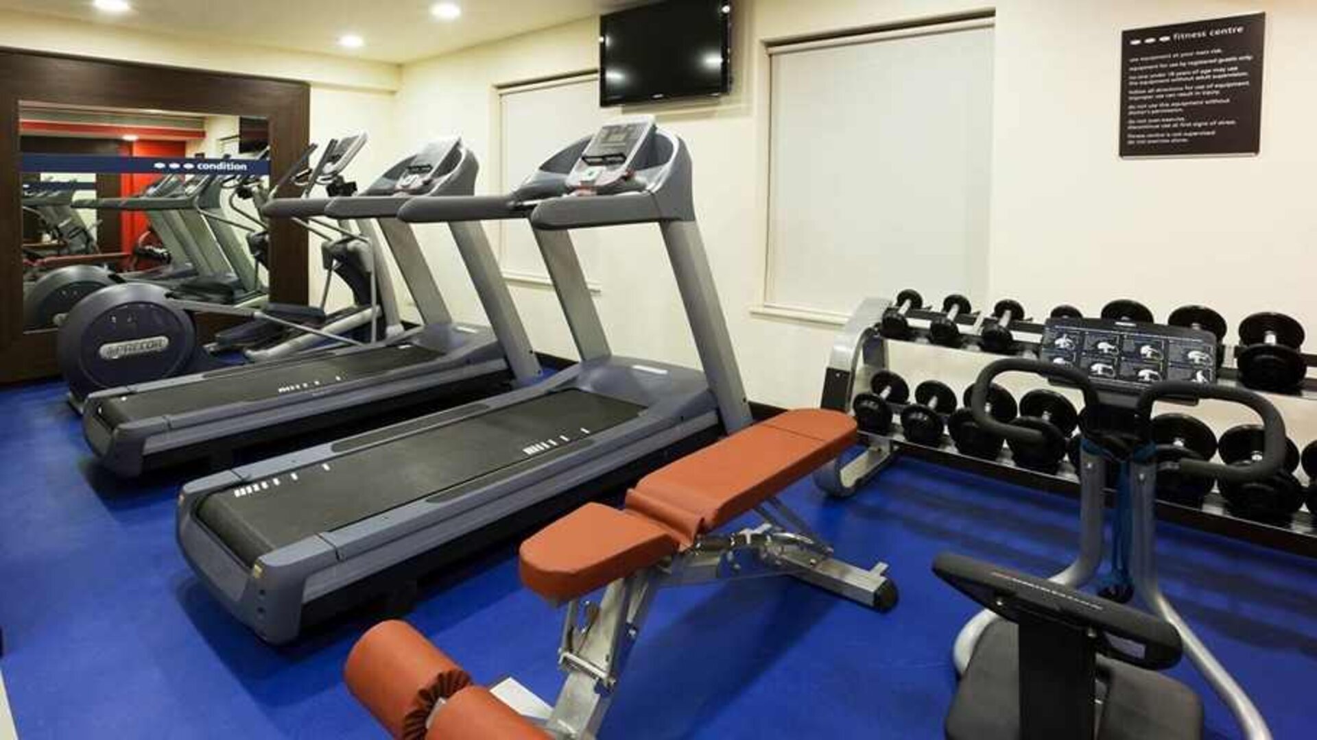 well equipped fitness center at Hampton by Hilton Vadodara-Alkapuri.