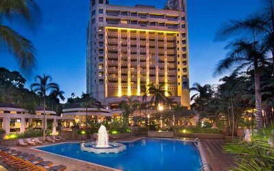 Outside pool at the Hilton Yaounde.