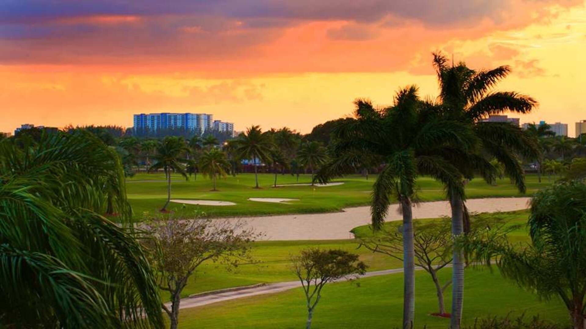 Golf fields at the Sheraton Miami Airport Hotel.