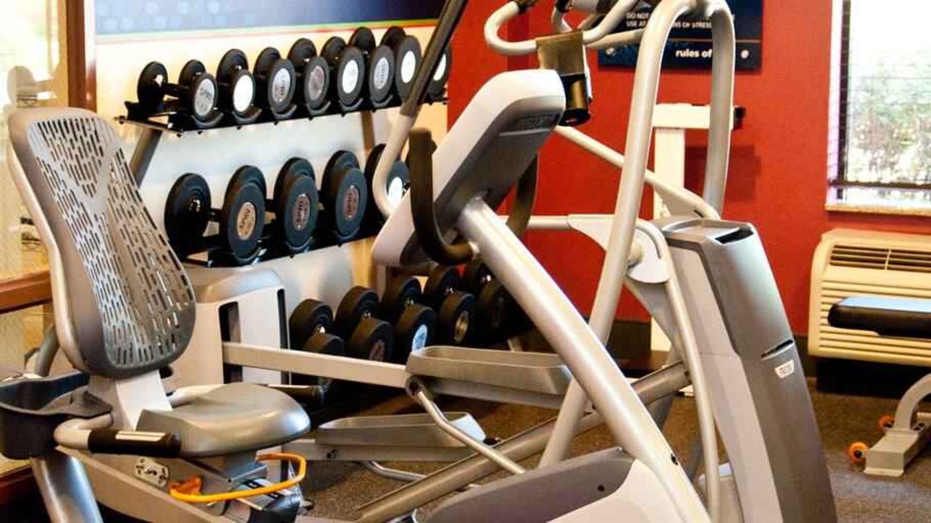 Fitness center at the Hampton Inn East Windsor.