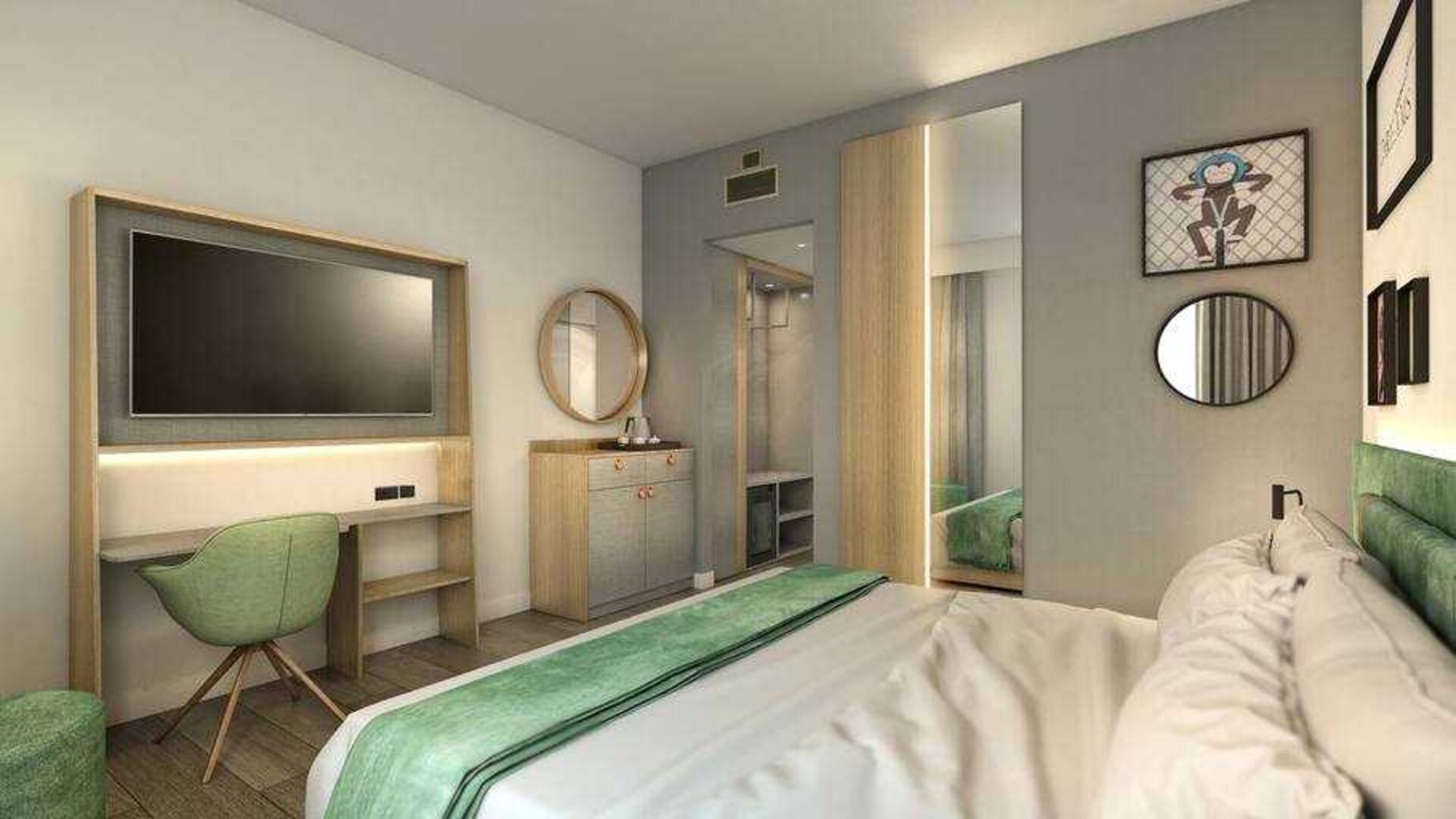 Hotel room at the Hampton by Hilton Rome North Fiano Romano.