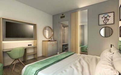 Hotel room at the Hampton by Hilton Rome North Fiano Romano.