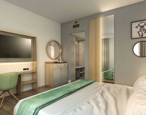 Hotel room at the Hampton by Hilton Rome North Fiano Romano.