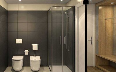 Guest bathroom at the Hampton by Hilton Rome North Fiano Romano.