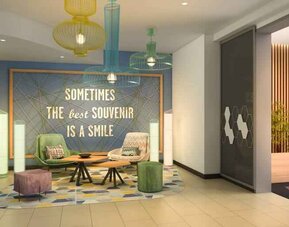 Lobby workspace at the Hampton by Hilton Rome North Fiano Romano.