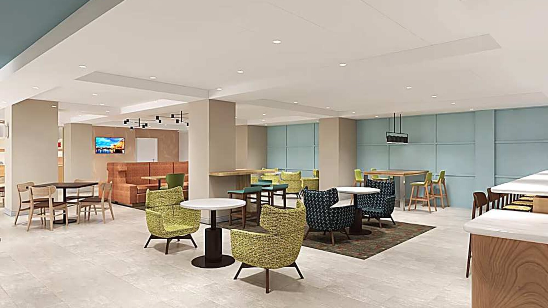 Lobby and lounge area. 