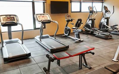 Fitness center at the Hilton Garden Inn Lucknow.