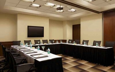 Meeting room. with u shape table at the Hilton Garden Inn New Delhi/Saket.