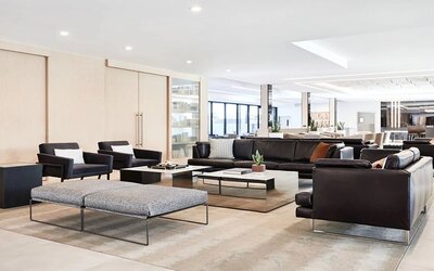 Lobby workspace at the AC Hotel By Marriott Pleasanton.