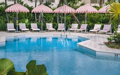 Outdoor pool area at the Hampton By Hilton Grand Cayman.