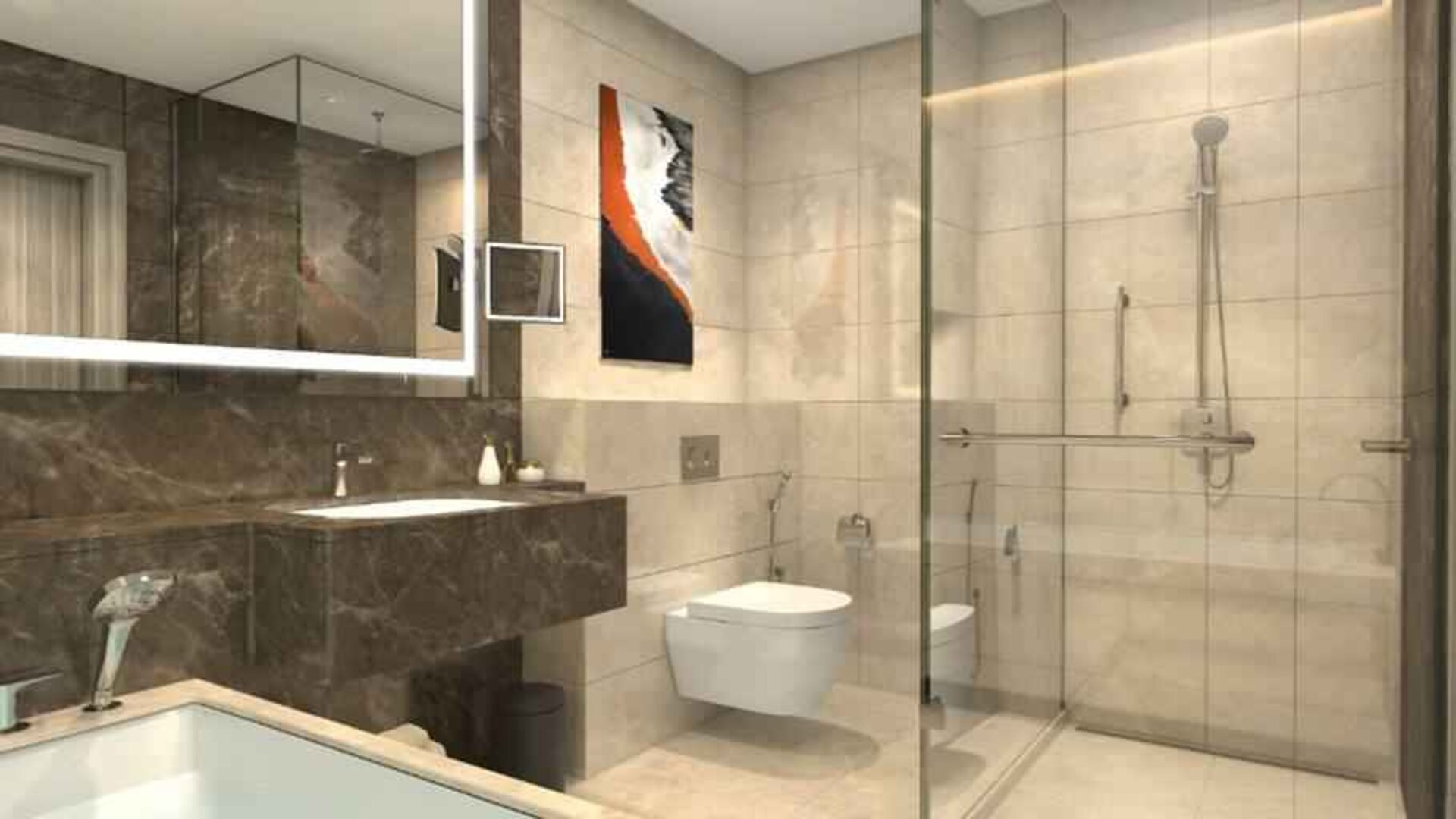 Guest bathroom at the Hilton Kinshasa.