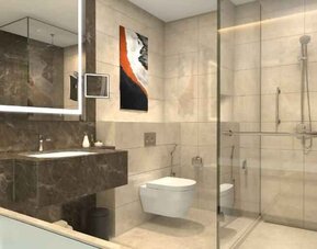 Guest bathroom at the Hilton Kinshasa.