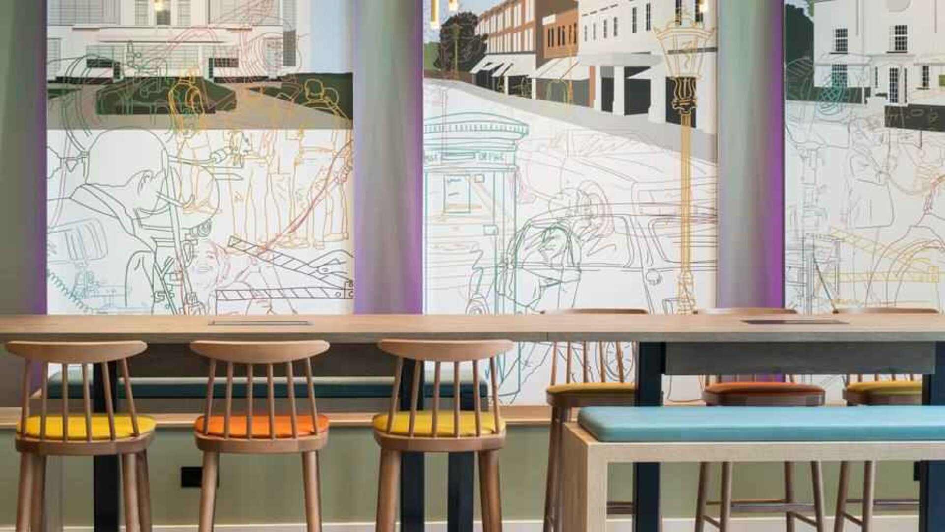 Lobby workspace at the Hampton by Hilton Istanbul Arnavutkoy.