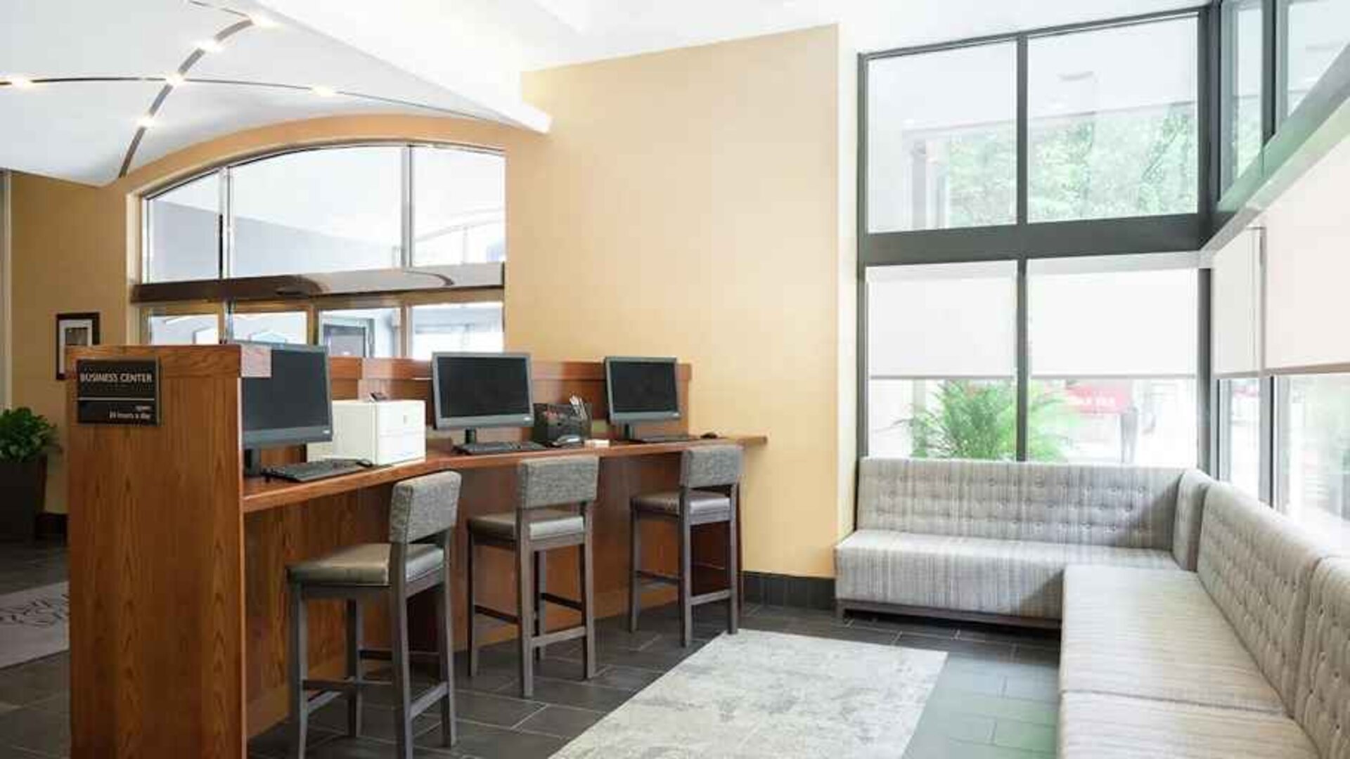 dedicated business center with printers, internet, and work desks at Hampton Inn Philadelphia Center City-Convention Center.