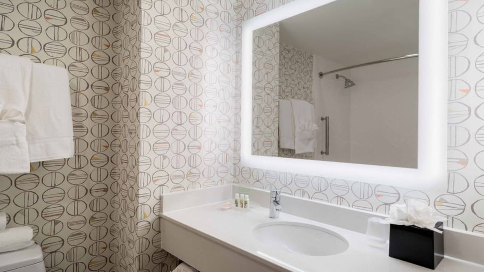 Private guest bathroom at Holiday Inn Wall Street.