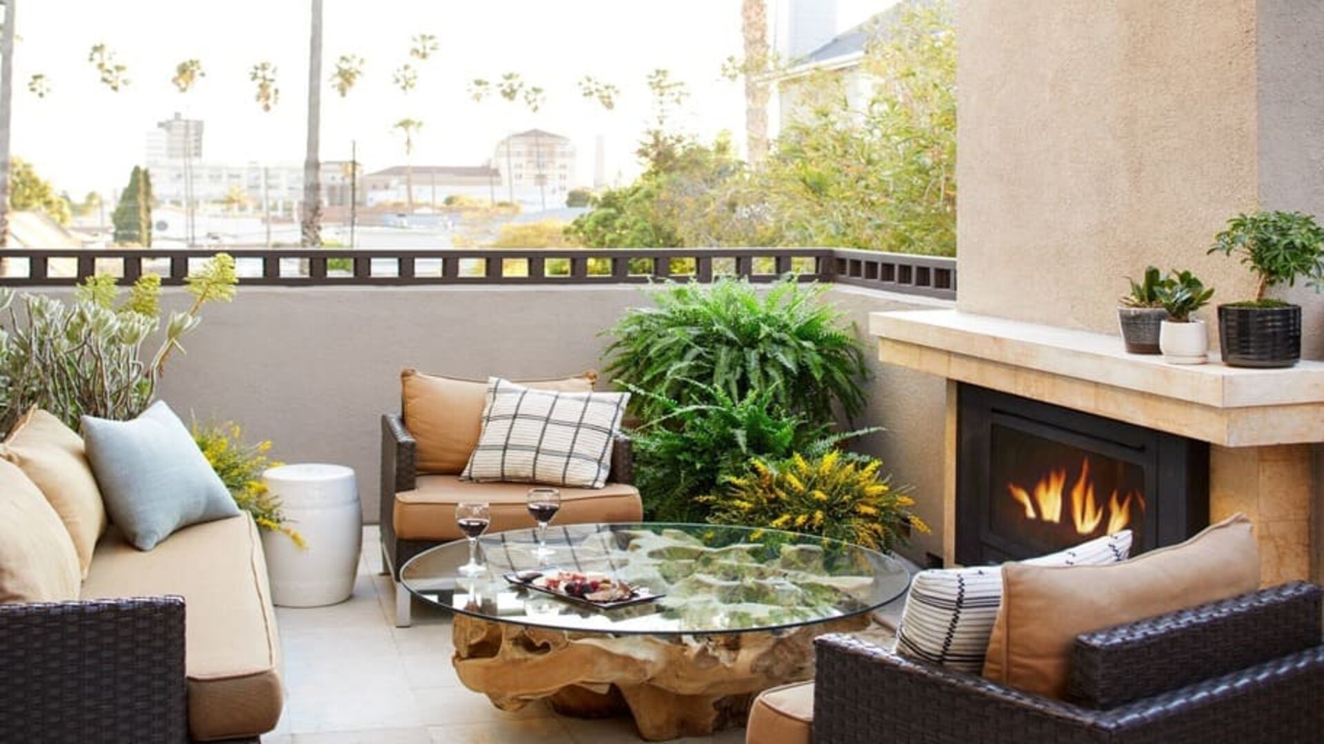 Terrace perfect for coworking  at The Ambrose Hotel Santa Monica.