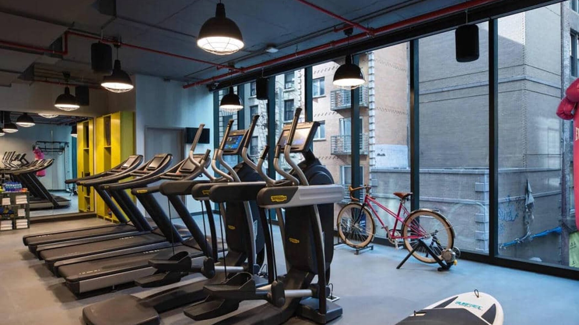 Assorted exercise machines can be used in the hotel’s fitness center.