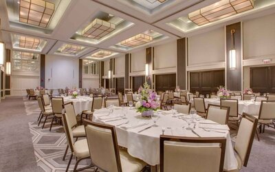 Banquet hall at Hilton Newark Airport.