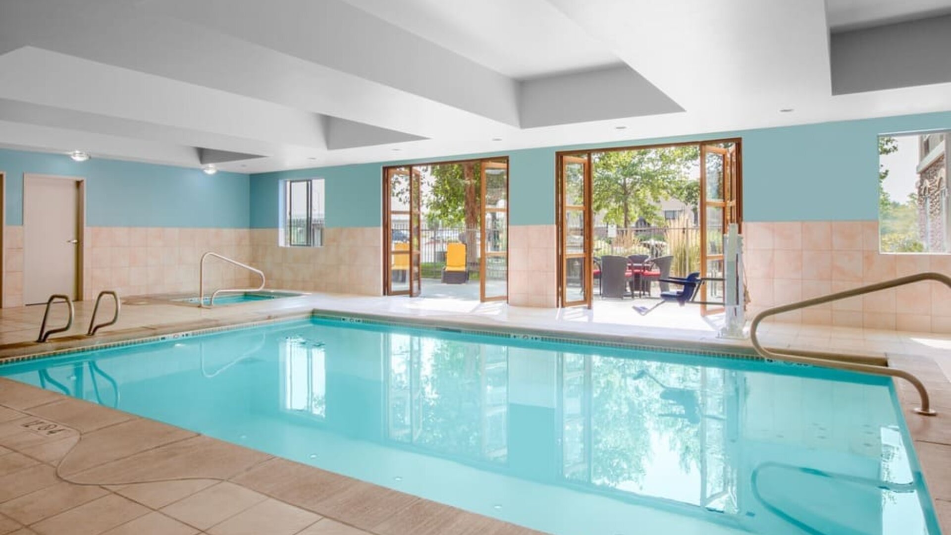 Lovely indoor pool at Holiday Inn Express & Suites Ontario.