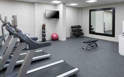 Equipped fitness center at Hilton Garden Inn Dallas/Allen.