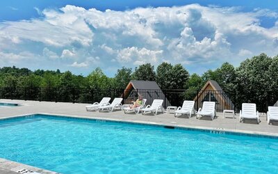 Luxurious outdoor pool at Skylaranna Hotel and Resort.