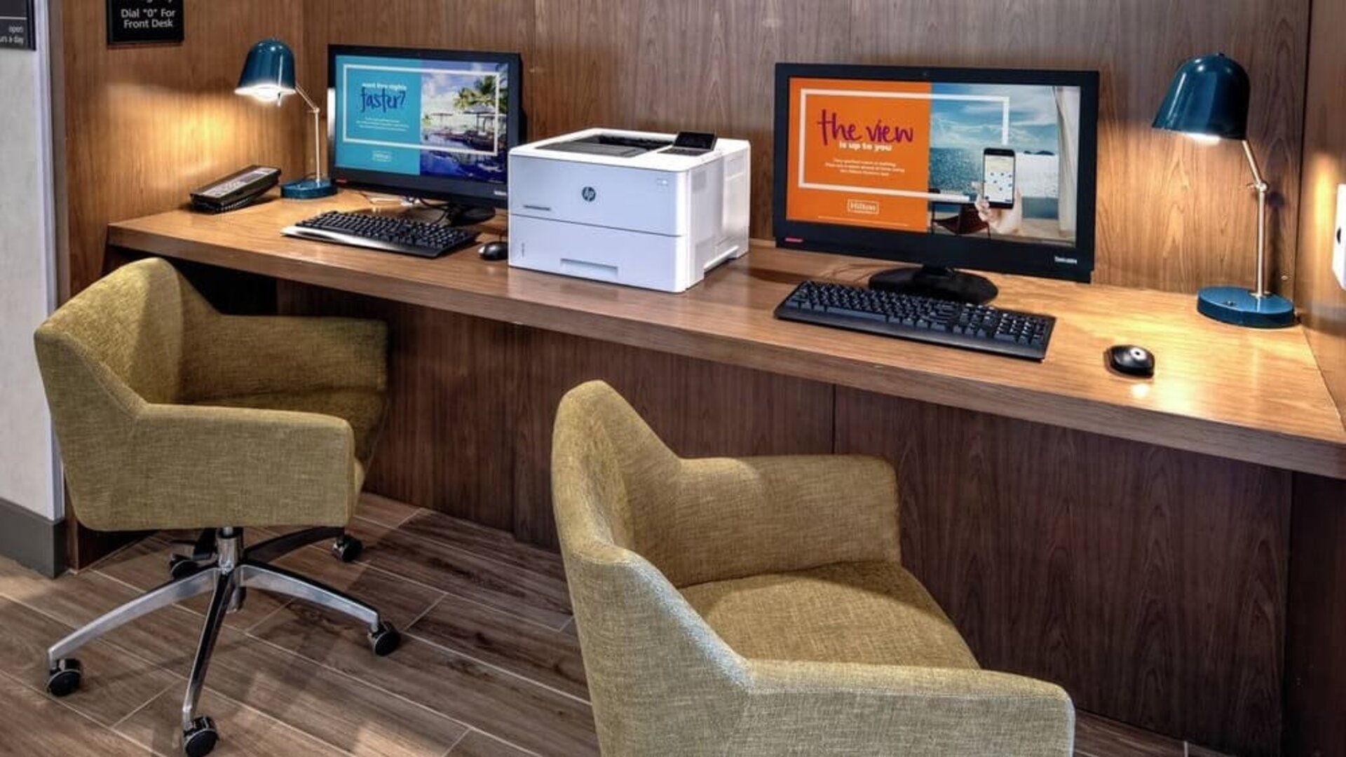 Business center with PC and internet at Hampton Inn Vallejo.