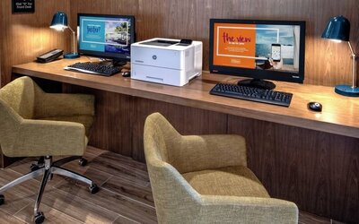 Business center with PC and internet at Hampton Inn Vallejo.