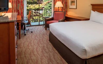 Day use room with balcony at DoubleTree By Hilton Seattle Airport.
