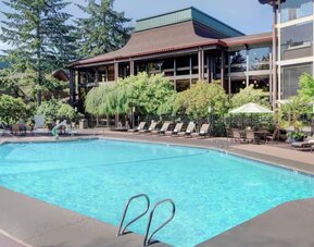 Refreshing outdoor pool at DoubleTree By Hilton Seattle Airport.