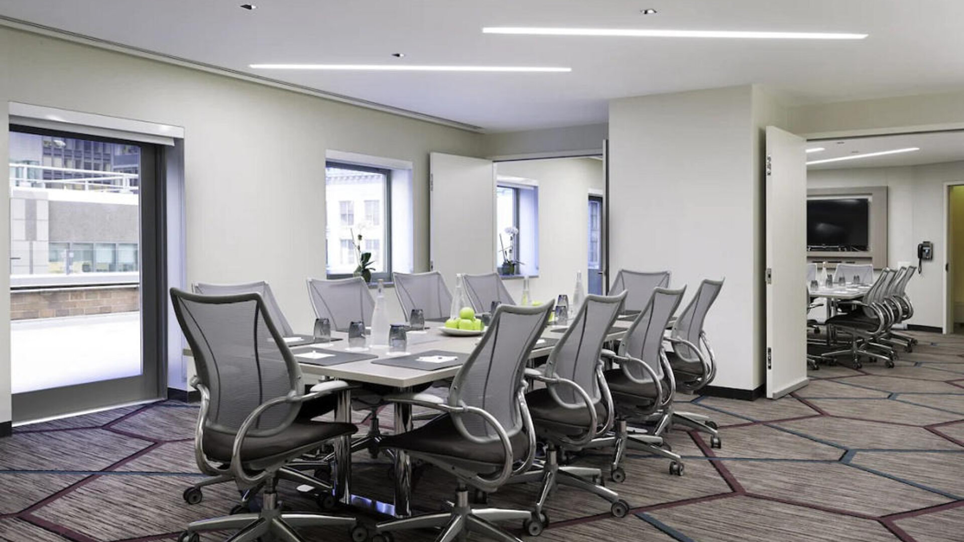 Meeting room with natural light at M Social Hotel Times Square.