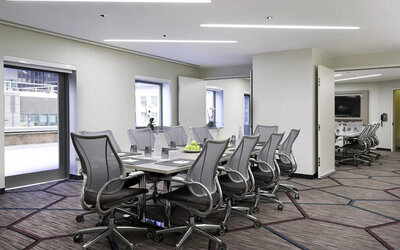 Meeting room with natural light at M Social Hotel Times Square.