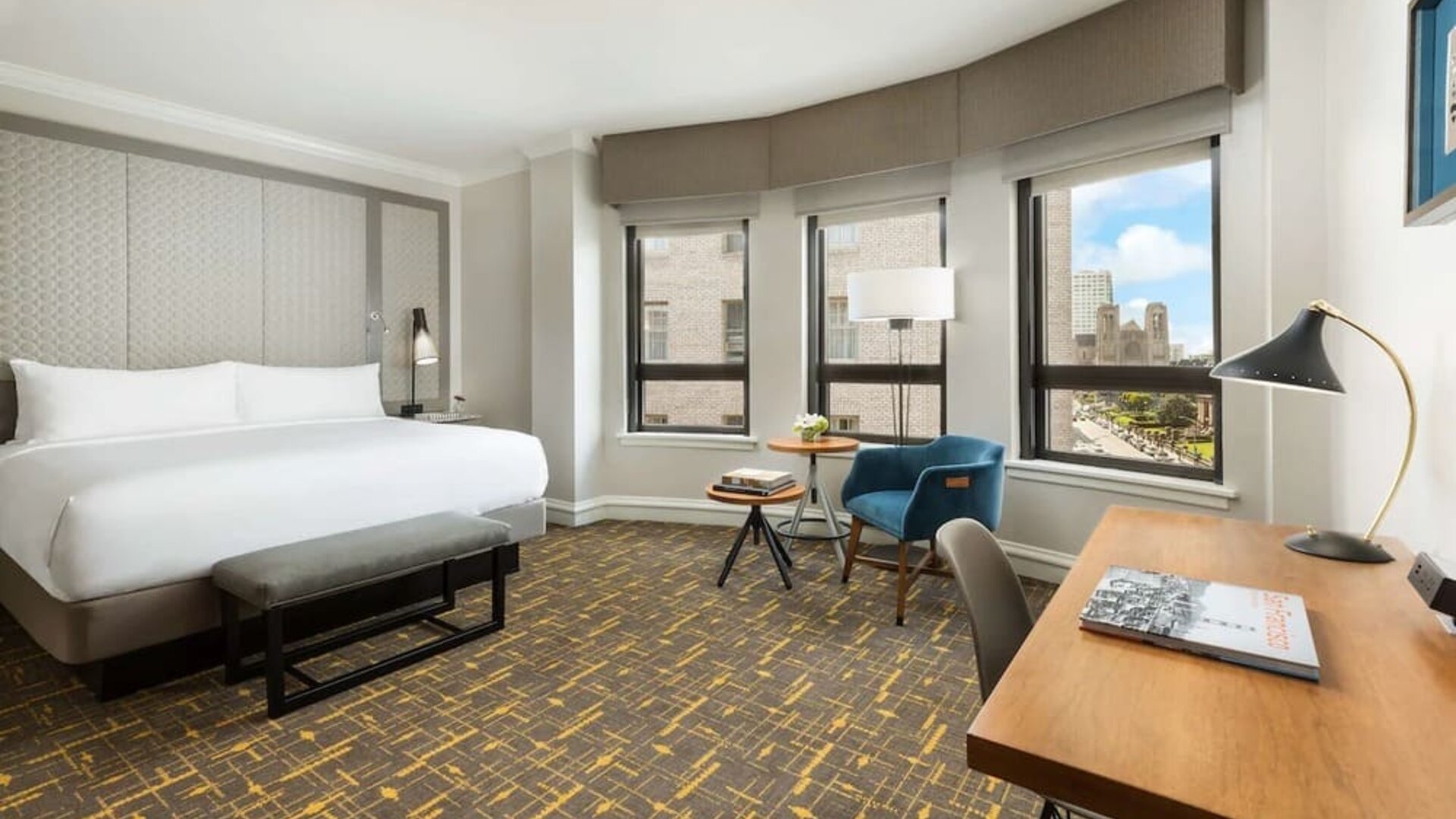 Spacious king room with natural light at Stanford Court San Francisco.