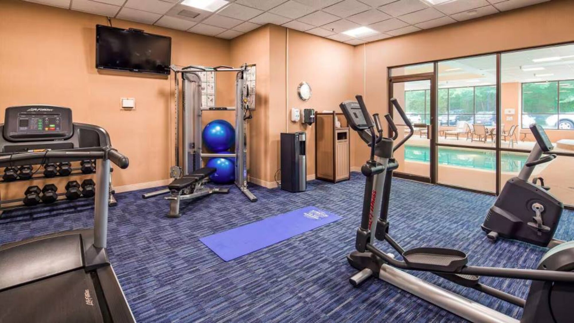Fitness center at Best Western Plus BWI Airport Arundel Mills.
