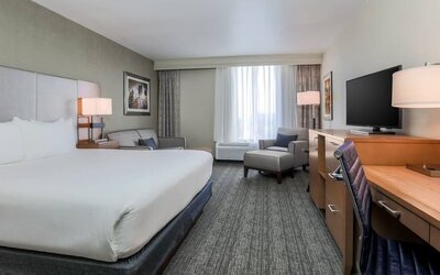 Delux king with TV and work station at DoubleTree Atlanta Airport.